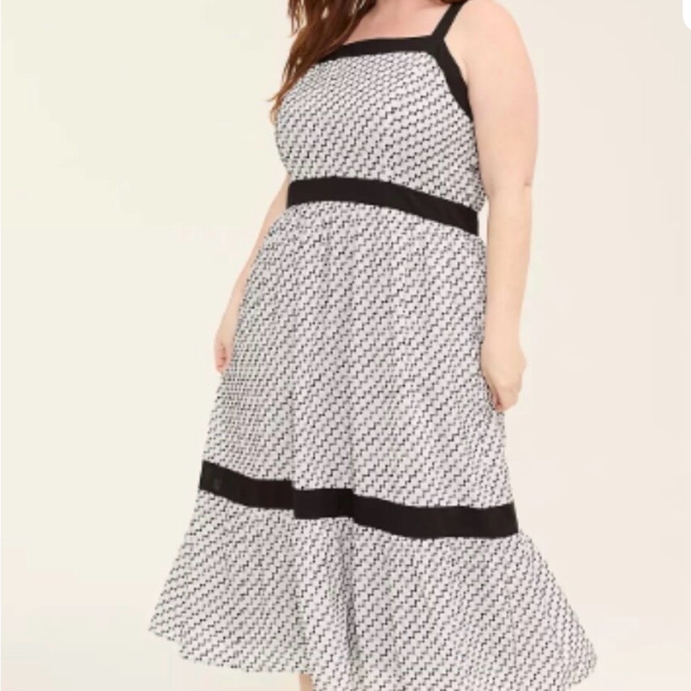 Lane Bryant Black and White Midi Dress